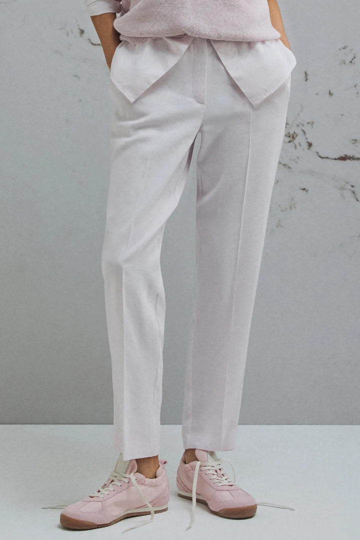 Marella Caro Pink Linen Mix Pull-On Trousers 2613131045200