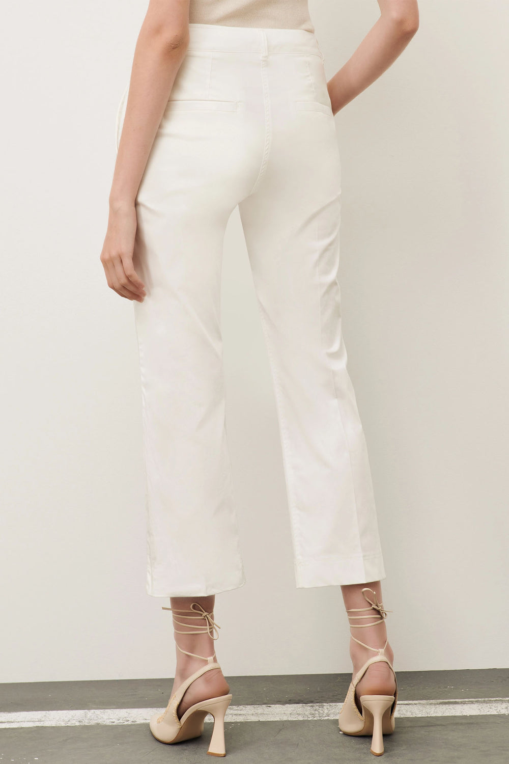 Marella Editto 2413131142200 White Satin Trousers - Olivia Grace Fashion