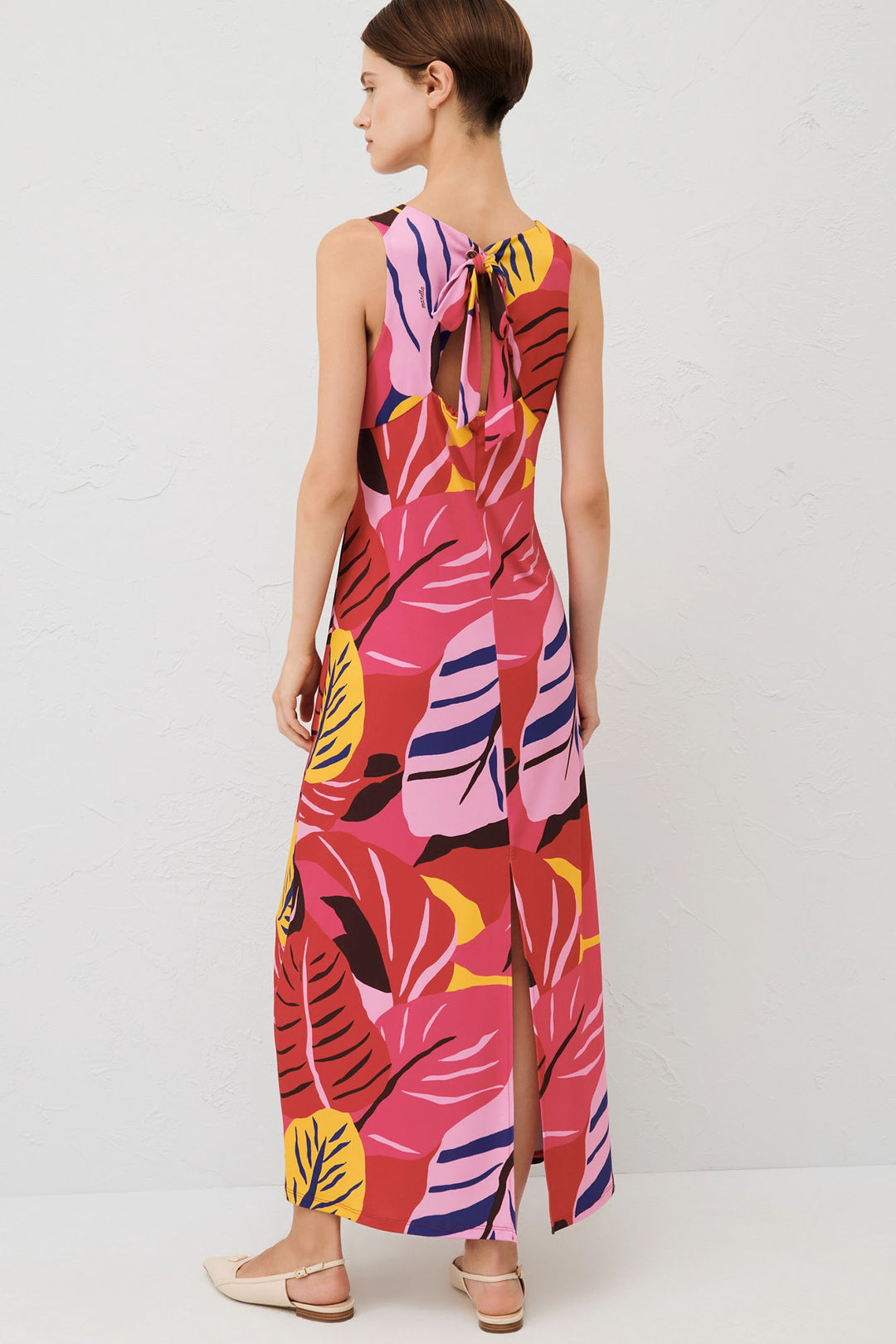 Marella Eracle 2413621054200 Ruby Pink Tropical Print Sleeveless Dress - Olivia Grace Fashion