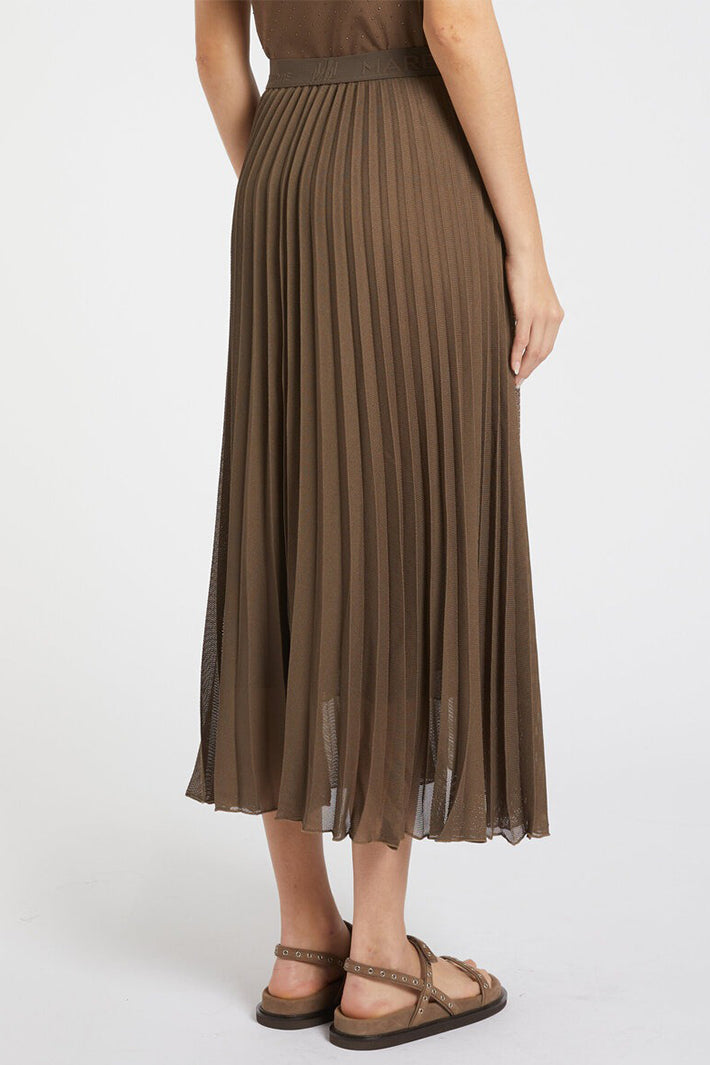 Marella Gabbia Brown Pleated Skirt 2613101085200