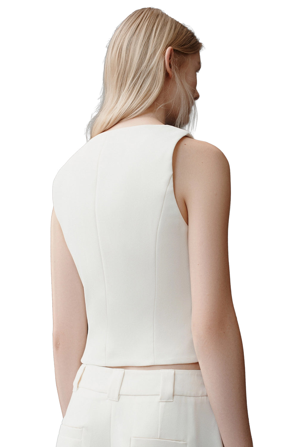 Marella Giberna Wool White Waistcoat Art. 365 - Olivia Grace Fashion