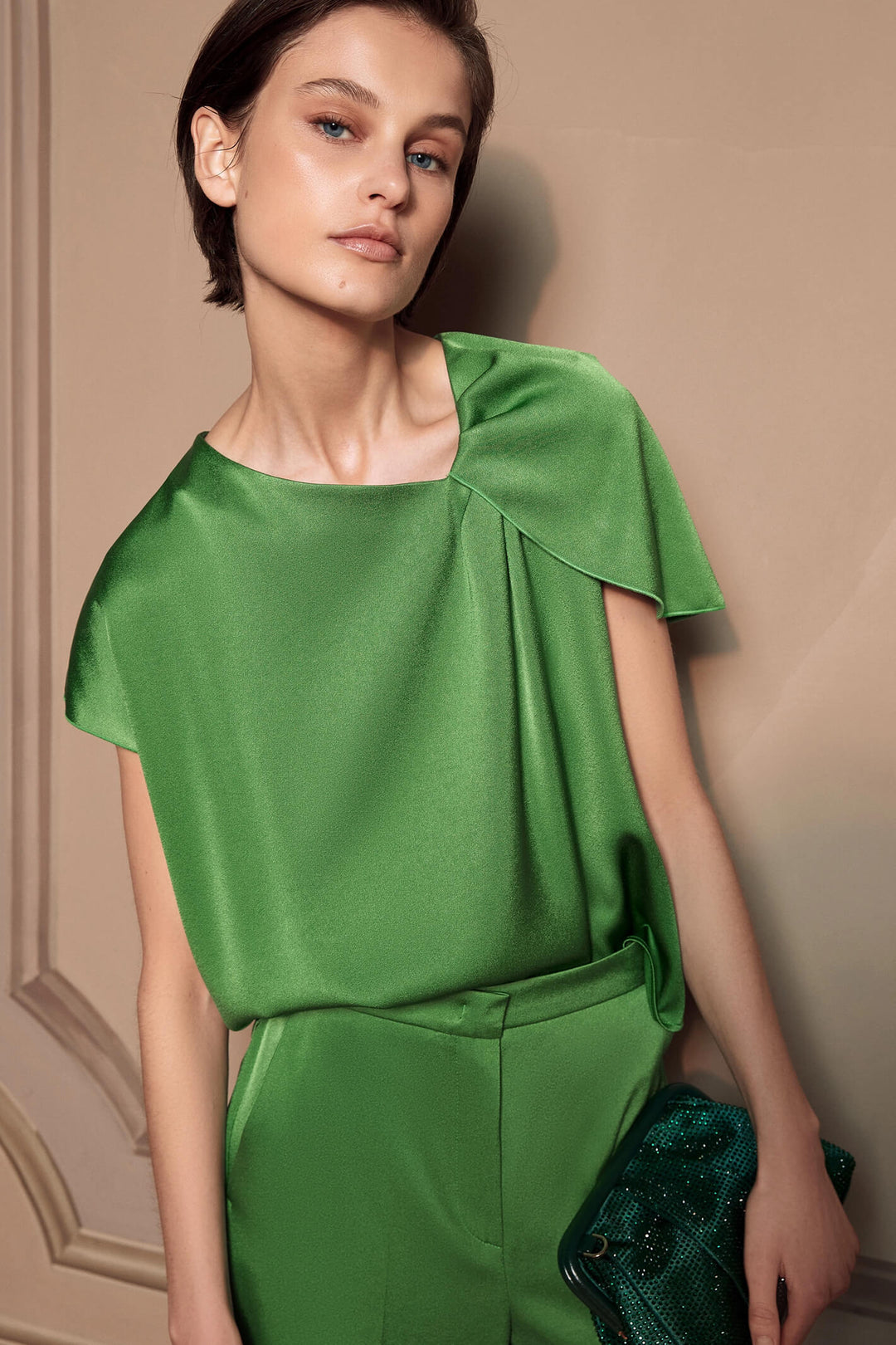 Marella Guelfo 2331160138200 Green Grass Blouse - Olivia Grace Fashion