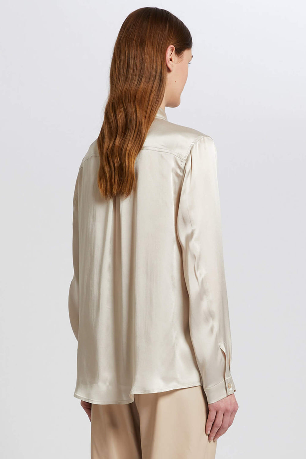 Marella Ilva 2331160639200 Natural Beige Silk Mix Shirt - Olivia Grace Fashion