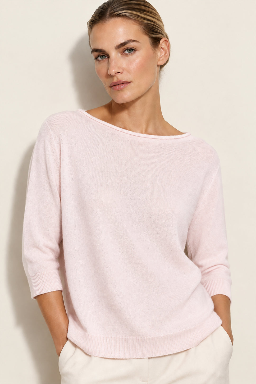Marella MLLCALLE Pink 100% Cashmere Yarn Jumper, front view