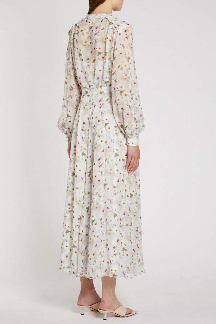 Marella MLLMASTRO White Print Long Sleeve Dress 2613221151200