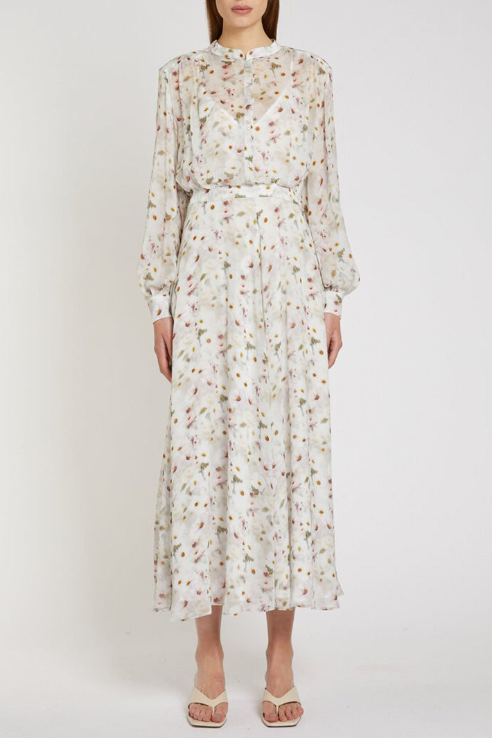 Marella MLLMASTRO White Print Long Sleeve Dress 2613221151200