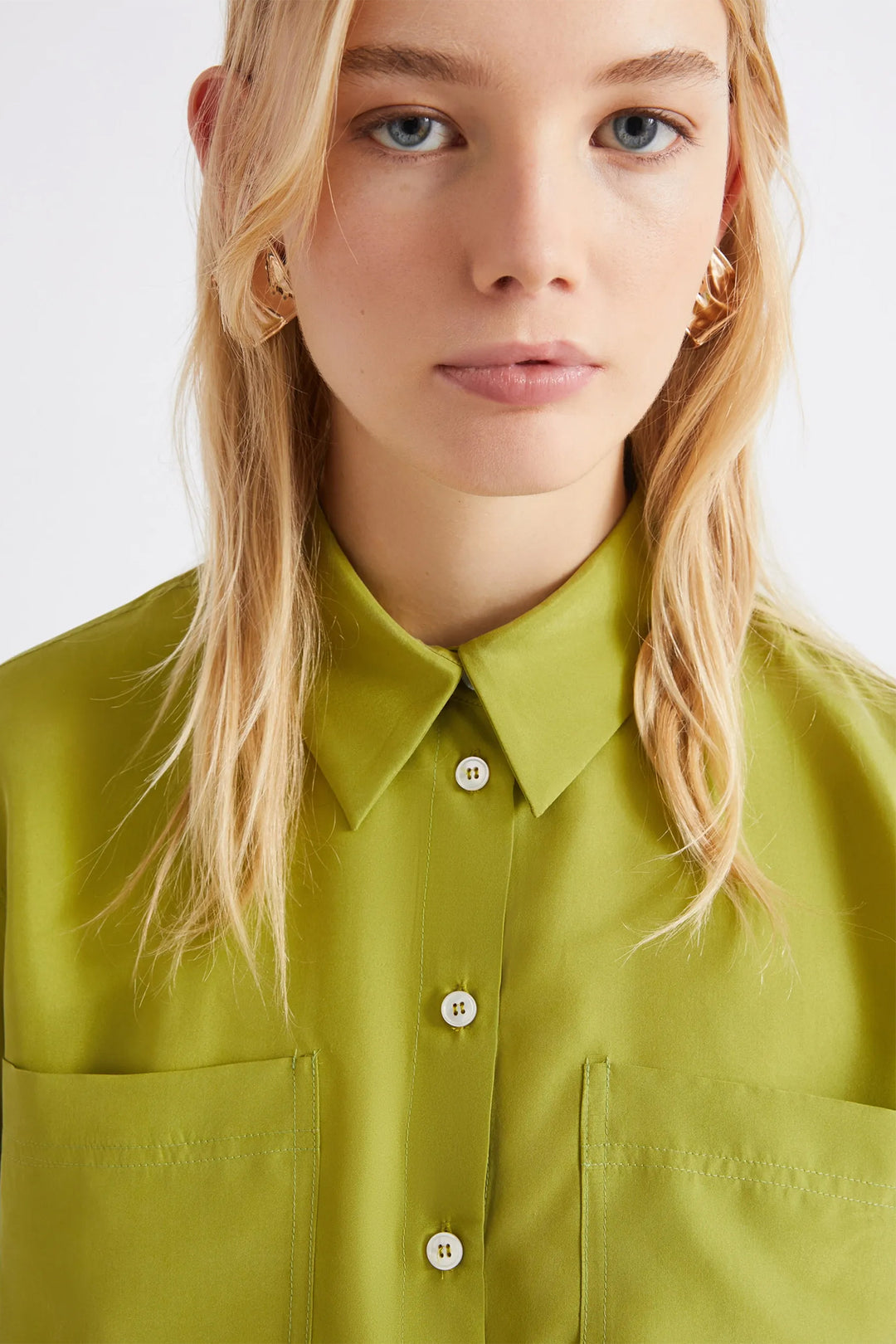 Marella MLSMARTE Green Silk Shirt 2613111094200