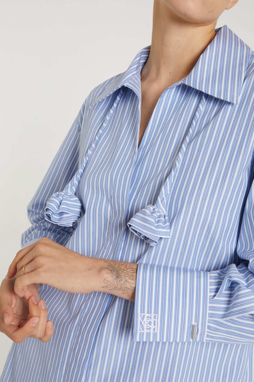 Marella MLSTABARIN1 Light Blue Stripe Cotton Shirt 2613111254200