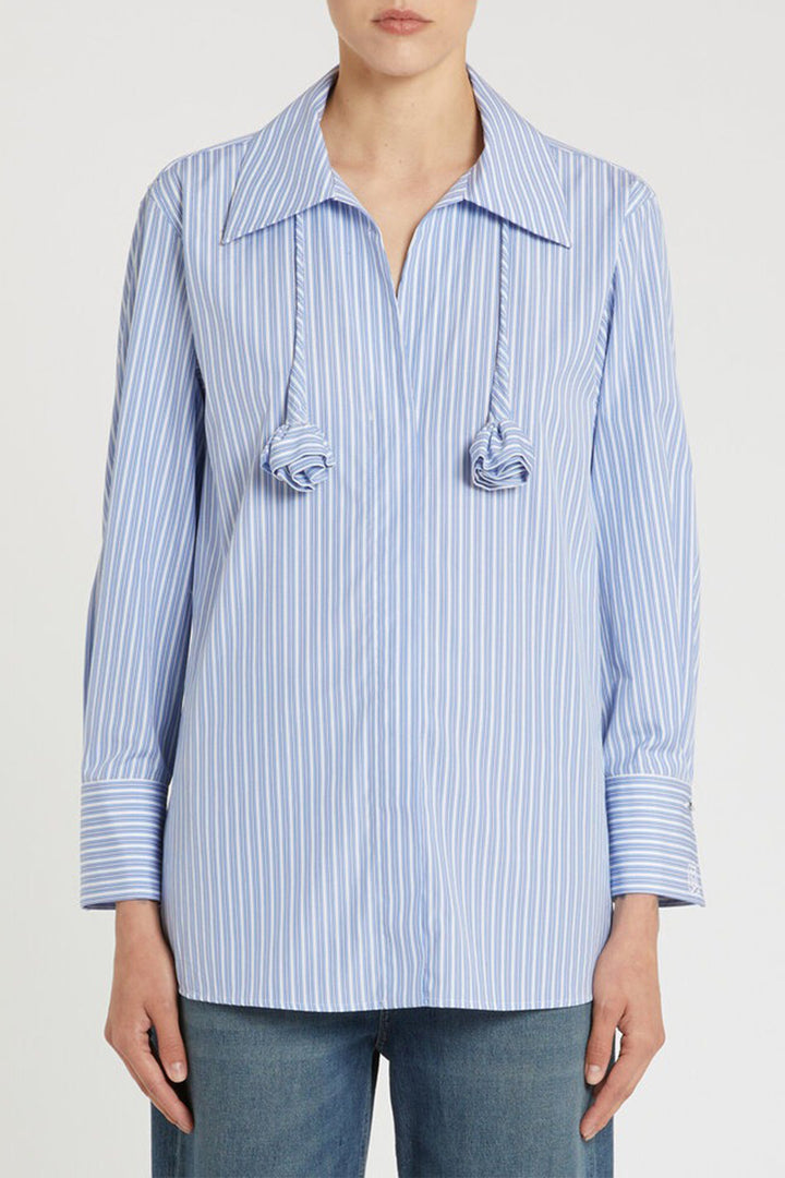 Marella MLSTABARIN1 Light Blue Stripe Cotton Shirt 2613111254200
