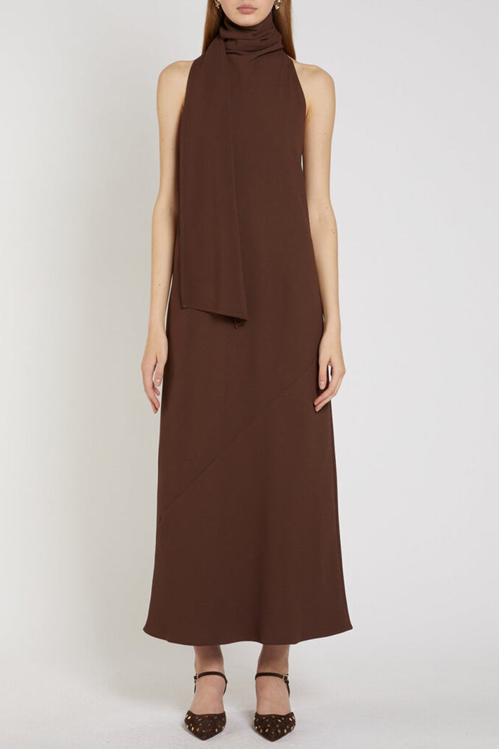 Marella MLTNINFEE Brown Sleeveless Midi Dress 2613221083200