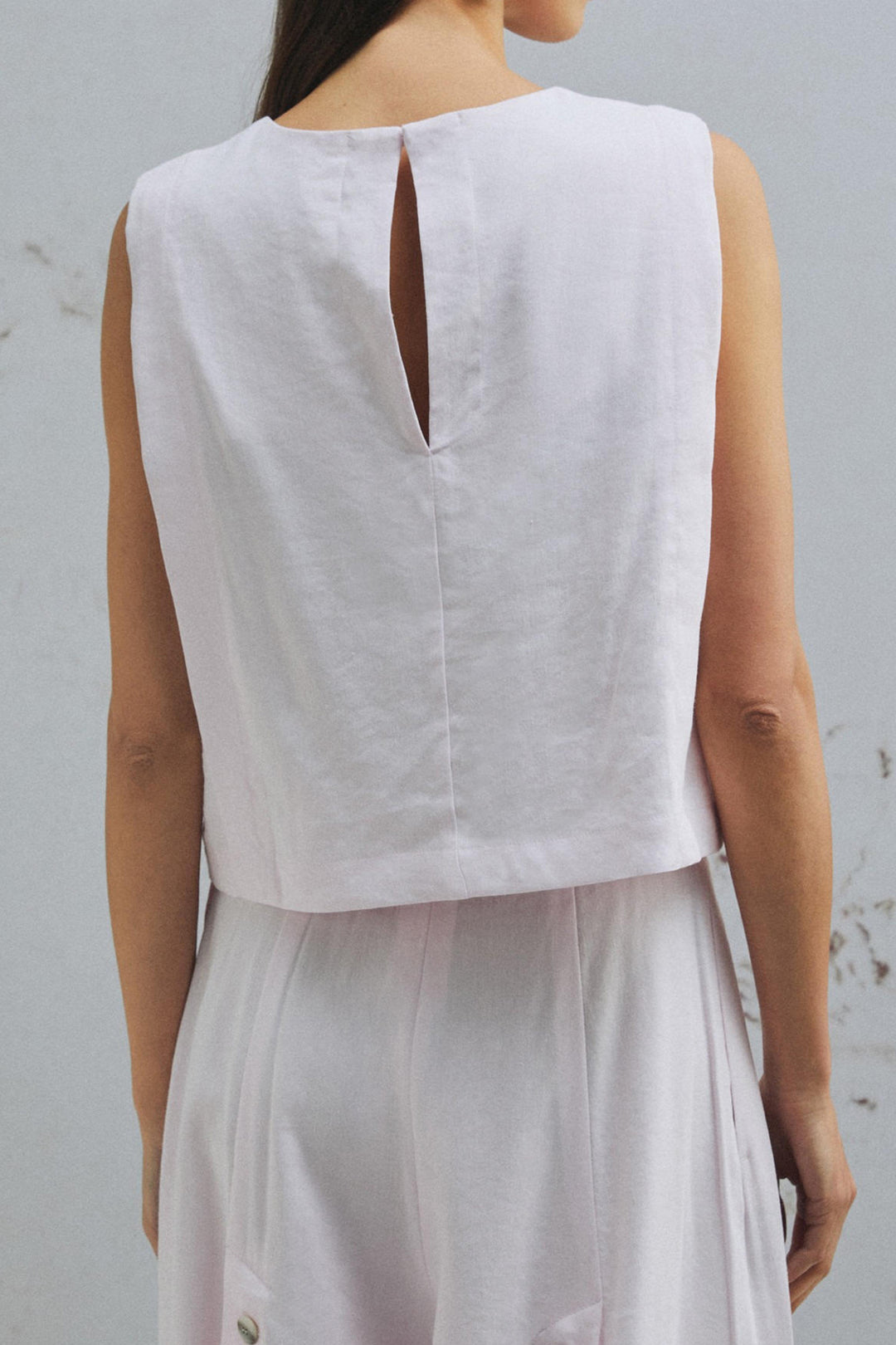 Marella MLUnione Pink Linen Mix Sleeveless Top 2613161025200