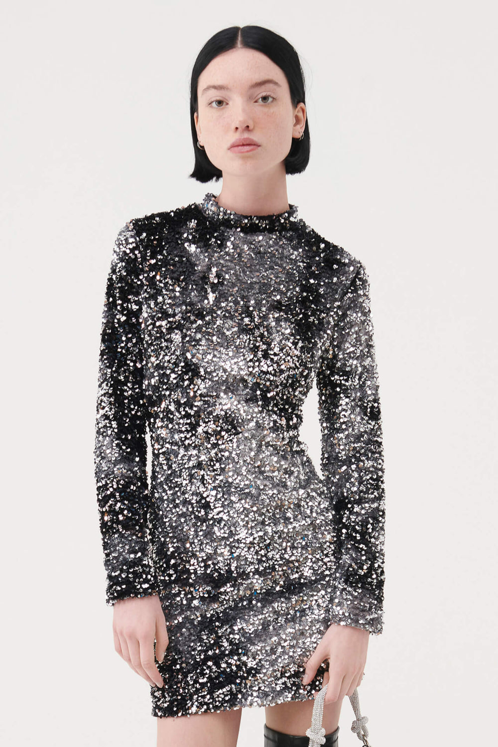 Marella Nover 2336260736200 Black Sequin Jersey Dress - Olivia Grace Fashion