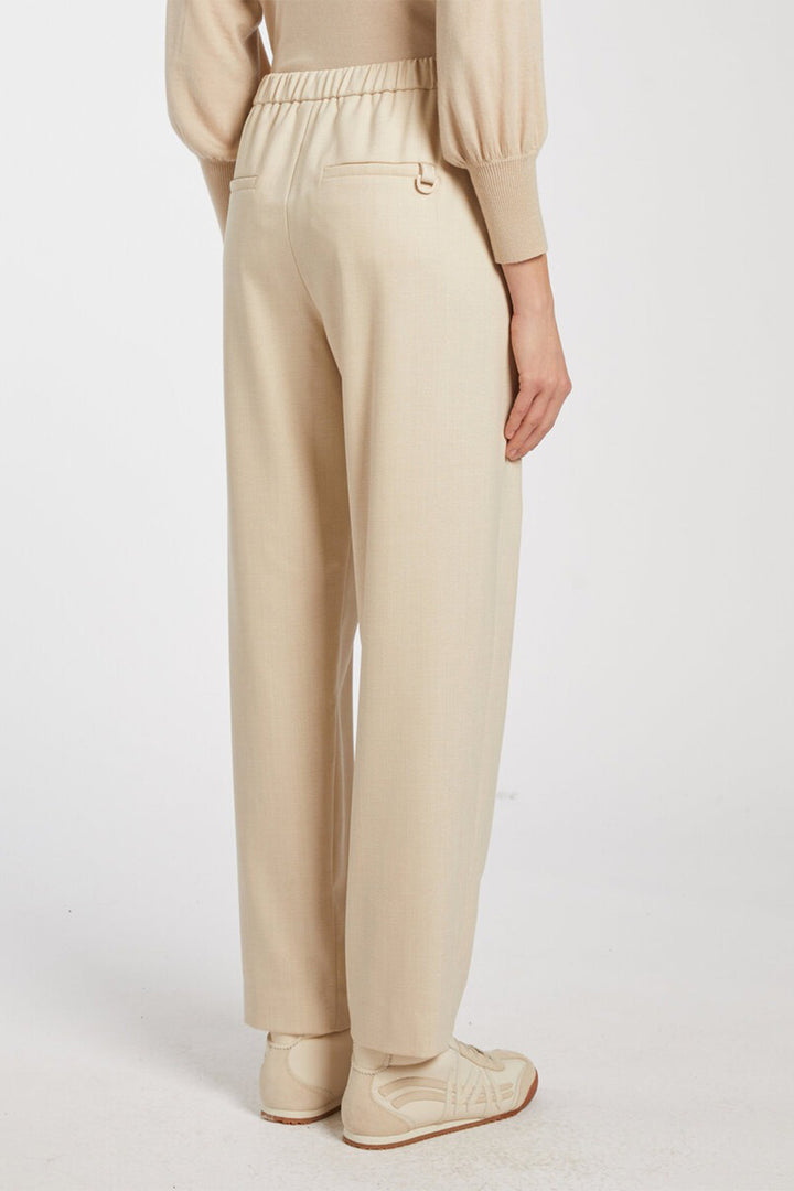 Marella Nyssa Cream Wool Mix Tie-Front Trousers 2523136025200 001 - Olivia Grace Fashion