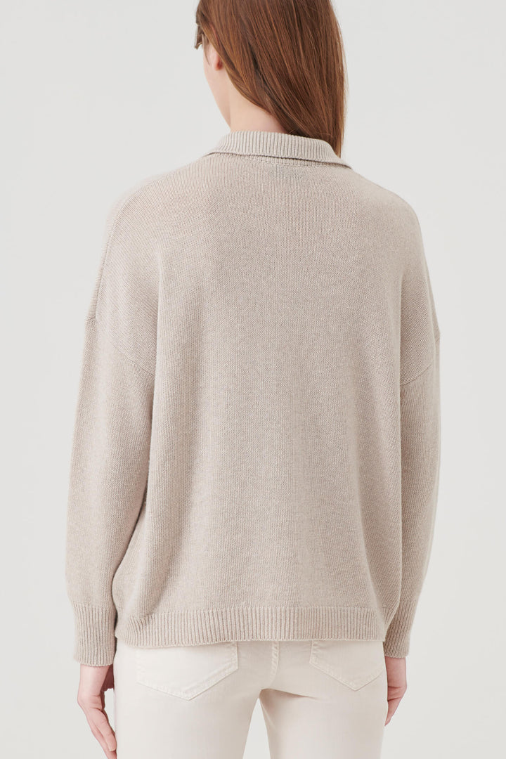 Marella Pret 2333664037200 Beige Split Neck Jumper - Olivia Grace Fashion