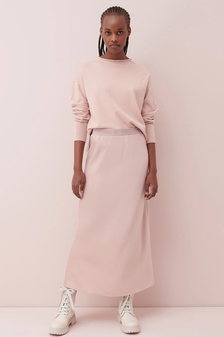 Marella Quebec 2333660339200 Nude Pink Curl Neck Jumper - Olivia Grace Fashion