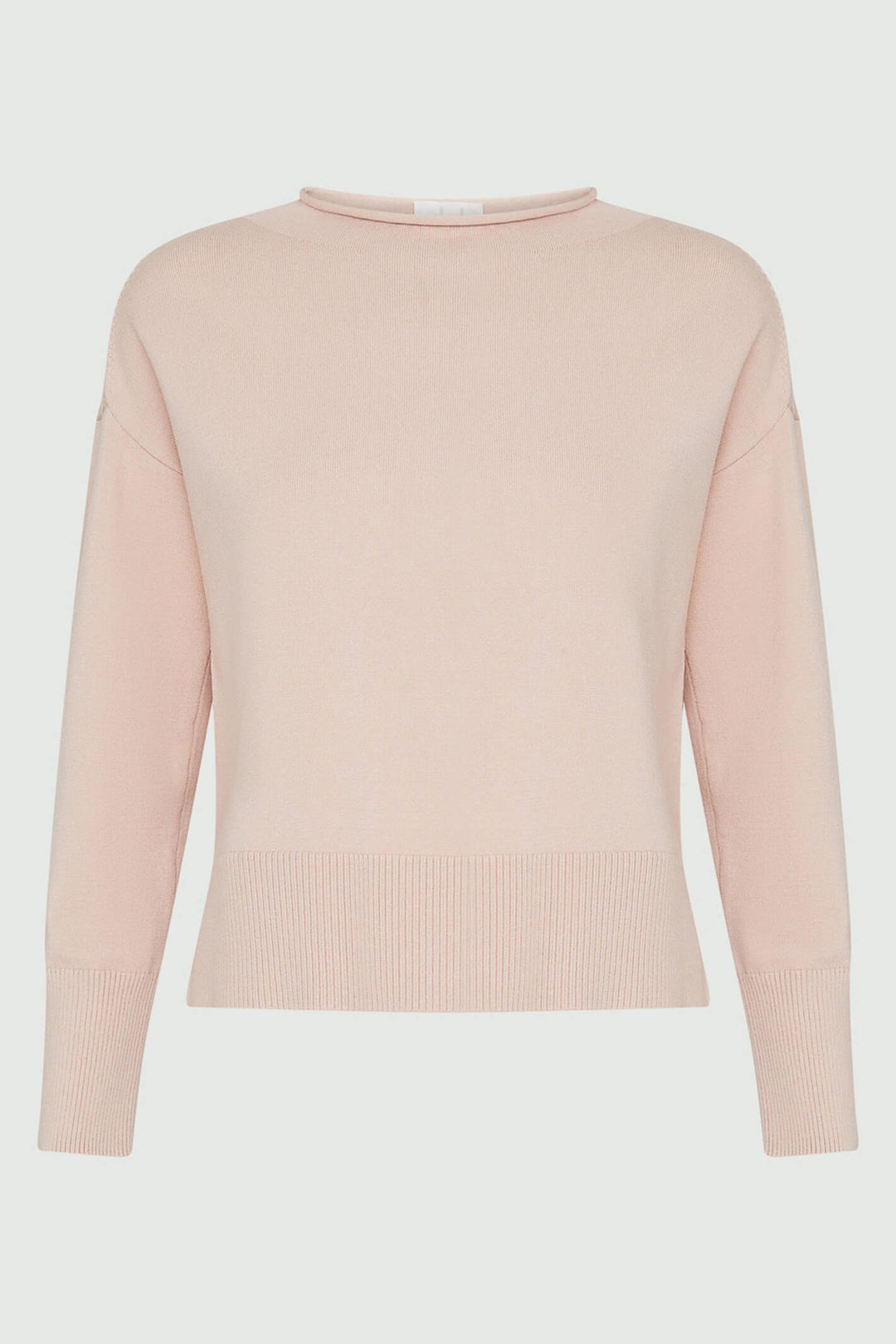 Marella Quebec 2333660339200 Nude Pink Curl Neck Jumper - Olivia Grace Fashion