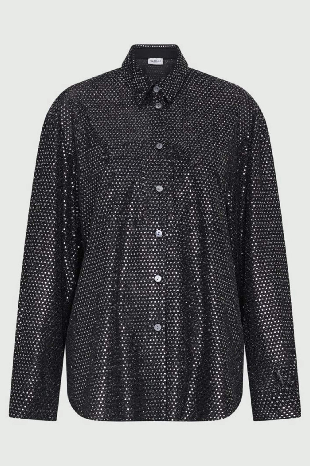 Marella Regal1 2339560237200 Black Metallic Sequin Shirt - Olivia Grace Fashion