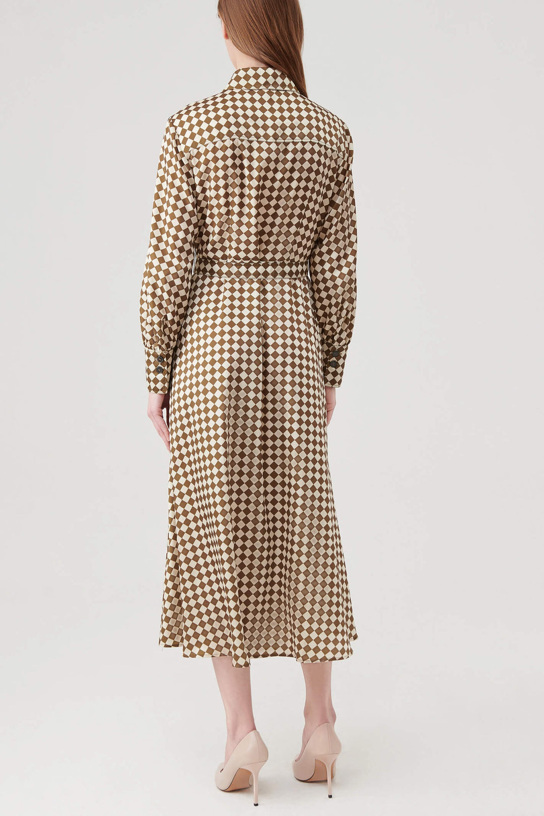 Marella Rovigo 2332261638200 Olive Green Print Shirt Dress - Olivia Grace Fashion