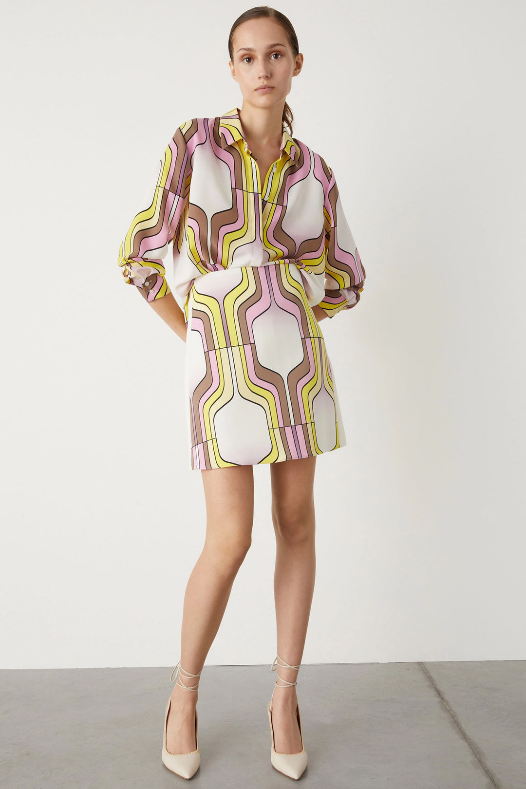 Marella Sirena 2413111033200 Pink Print Shirt - Olivia Grace Fashion