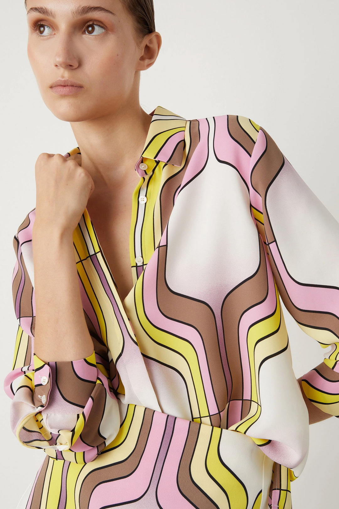 Marella Sirena 2413111033200 Pink Print Shirt - Olivia Grace Fashion