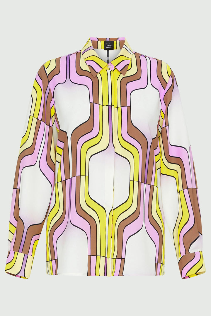 Marella Sirena 2413111033200 Pink Print Shirt - Olivia Grace Fashion