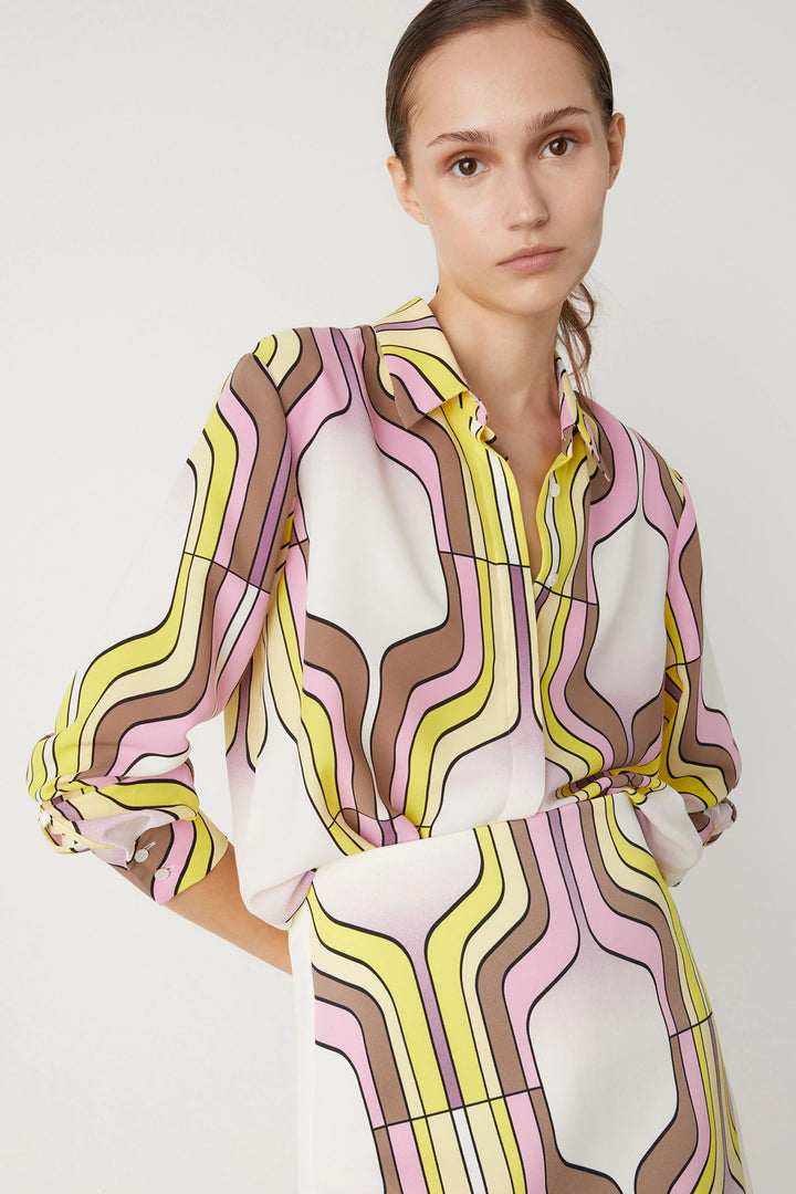 Marella Sirena 2413111033200 Pink Print Shirt - Olivia Grace Fashion