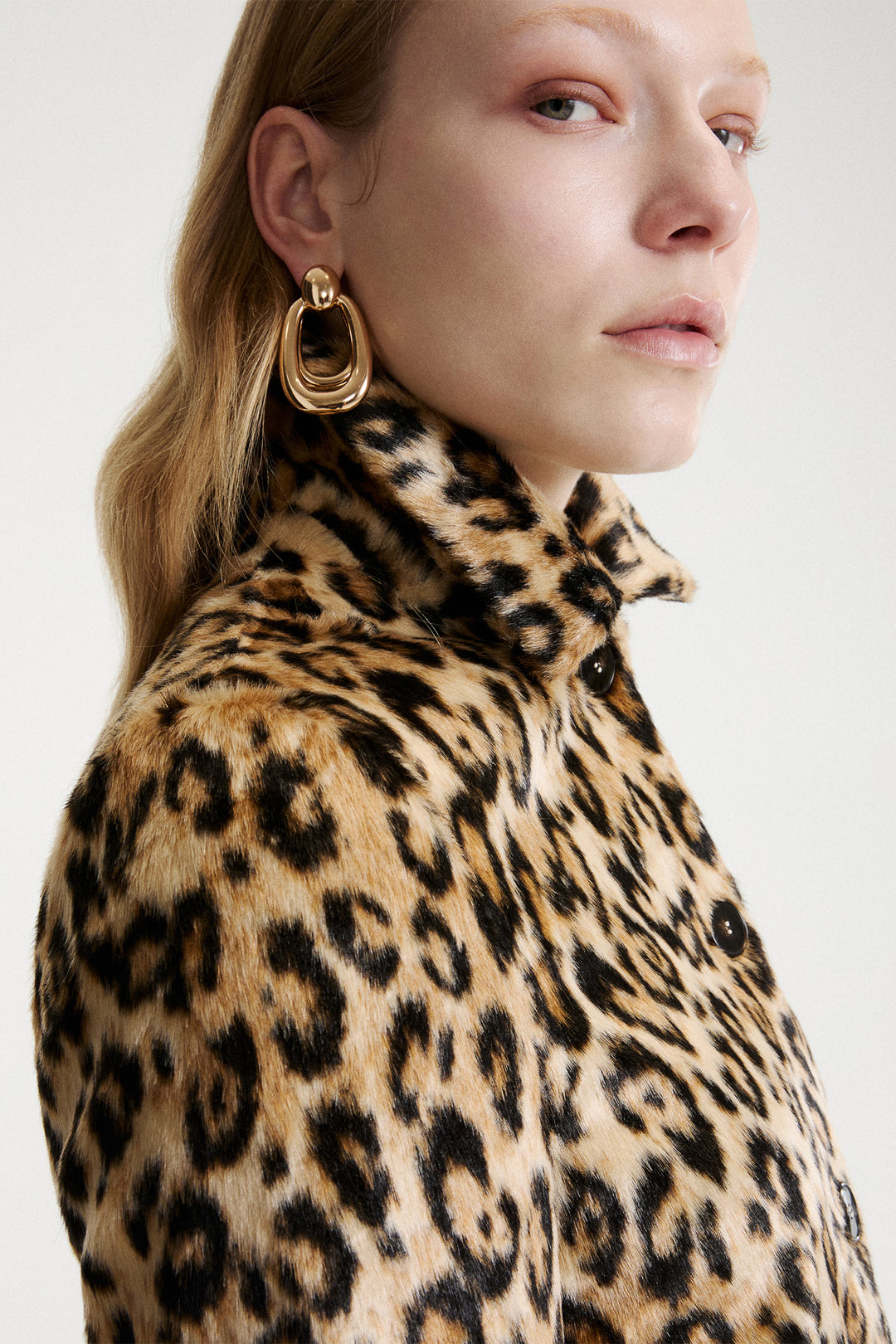 Marella Sport MLSANGEL Camel Spotted Faux Fur Jacket