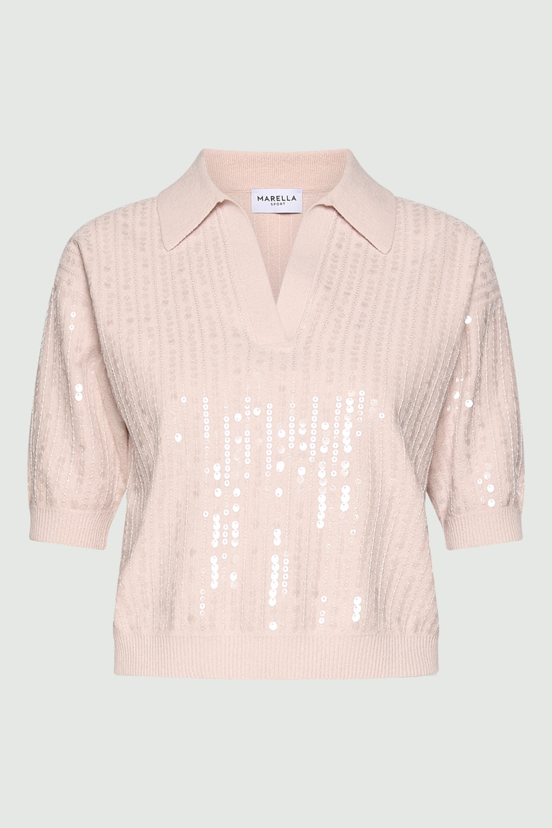 Marella Sport MLSAVOCADO Powder Light Bouclé Yarn Sequin Jumper