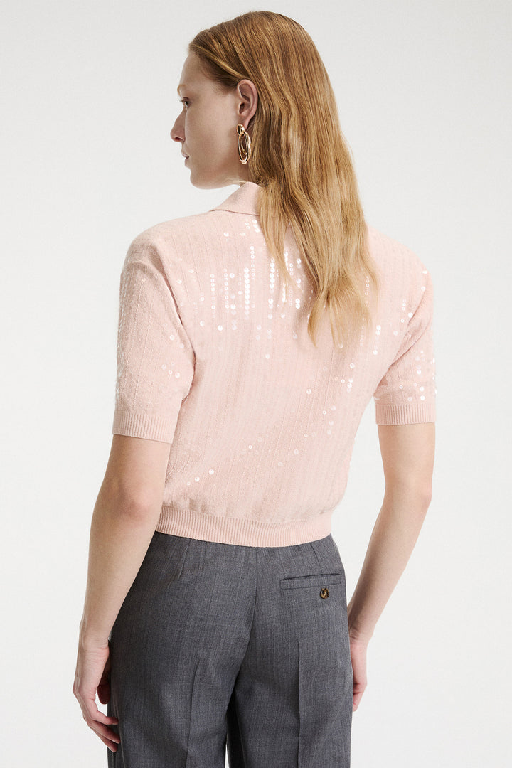 Marella Sport MLSAVOCADO Powder Light Bouclé Yarn Sequin Jumper