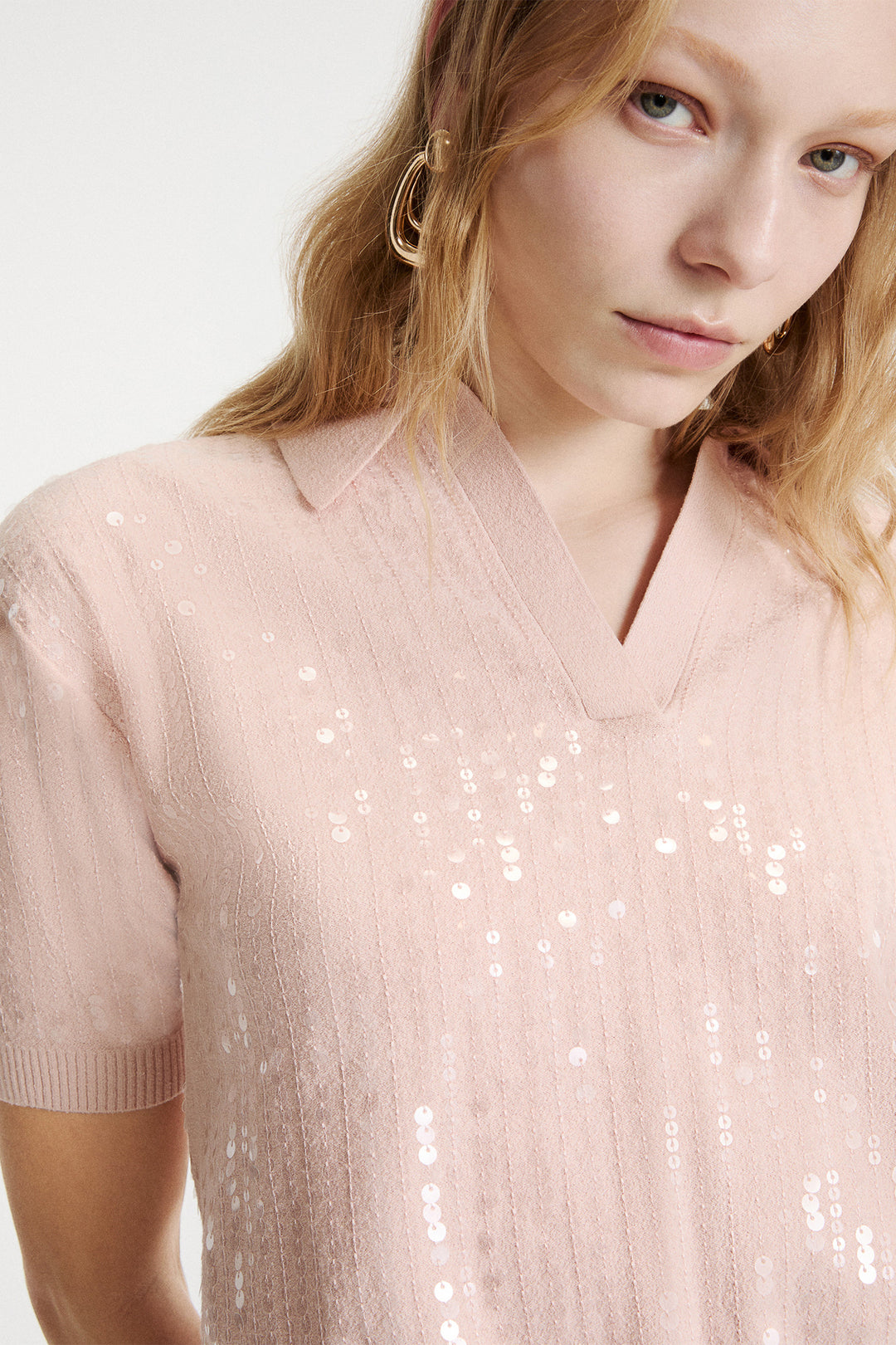 Marella Sport MLSAVOCADO Powder Light Bouclé Yarn Sequin Jumper
