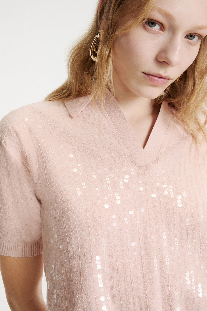 Marella Sport MLSAVOCADO Powder Light Bouclé Yarn Sequin Jumper