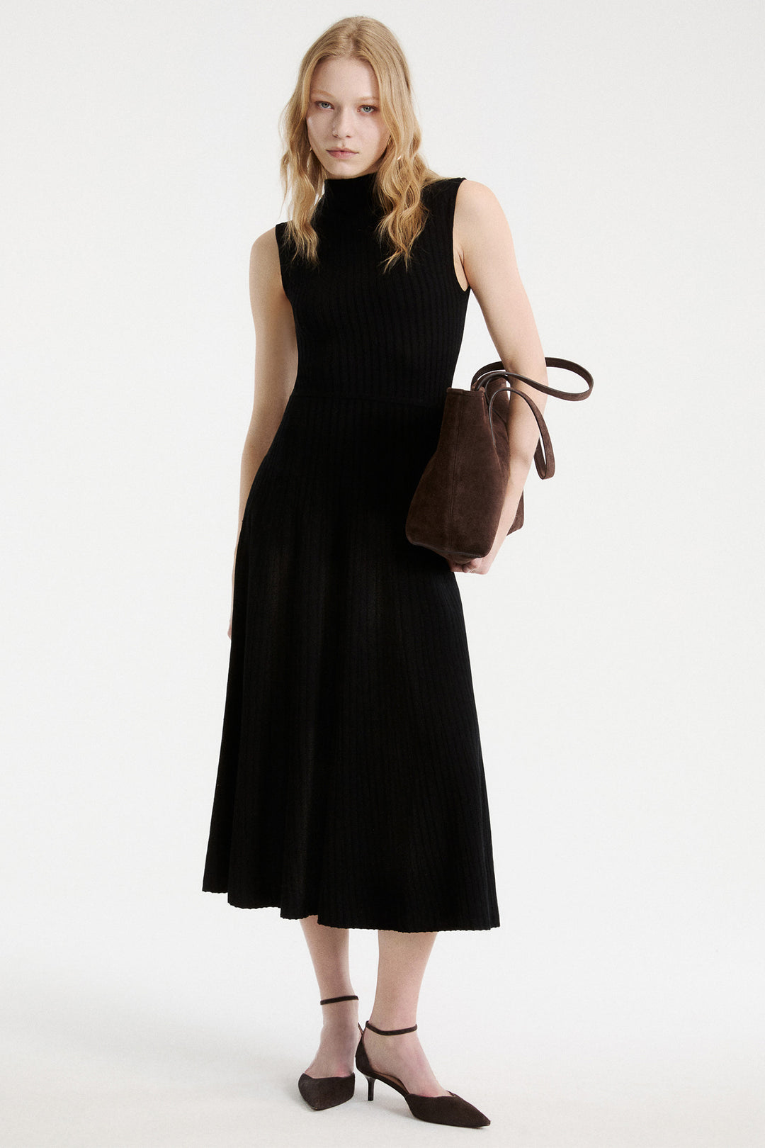 Marella Sport MLSTARSIO Black Silk Touch Knitted Dress