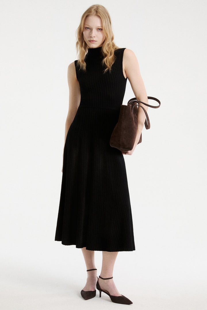 Marella Sport MLSTARSIO Black Silk Touch Knitted Dress