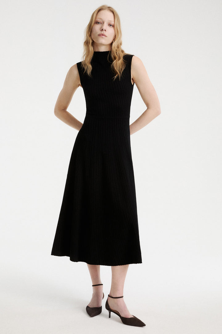 Marella Sport MLSTARSIO Black Silk Touch Knitted Dress