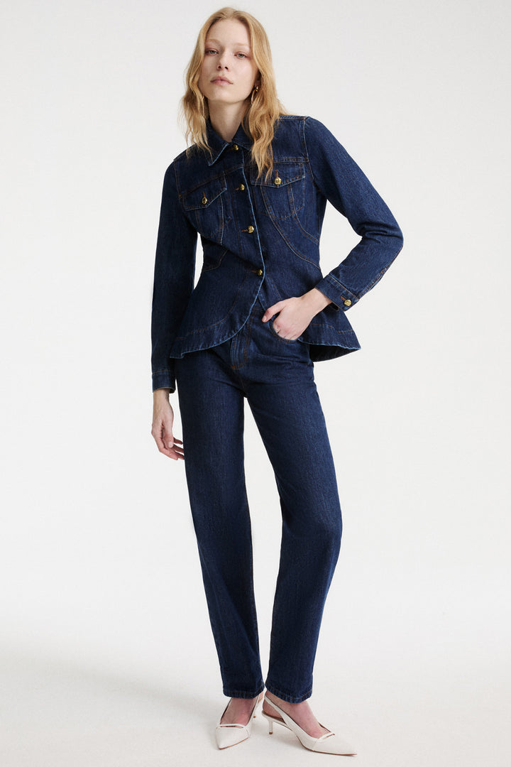 Marella Sport MLSTRINE Blue Denim Dark Wash Jacket