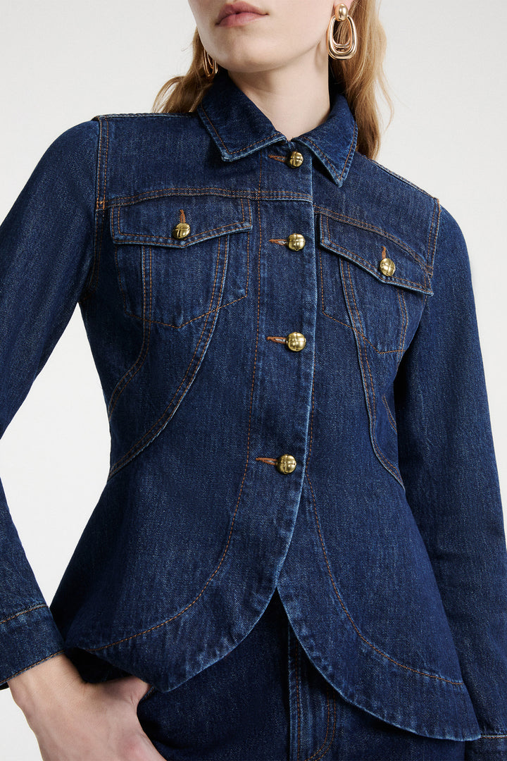 Marella Sport MLSTRINE Blue Denim Dark Wash Jacket