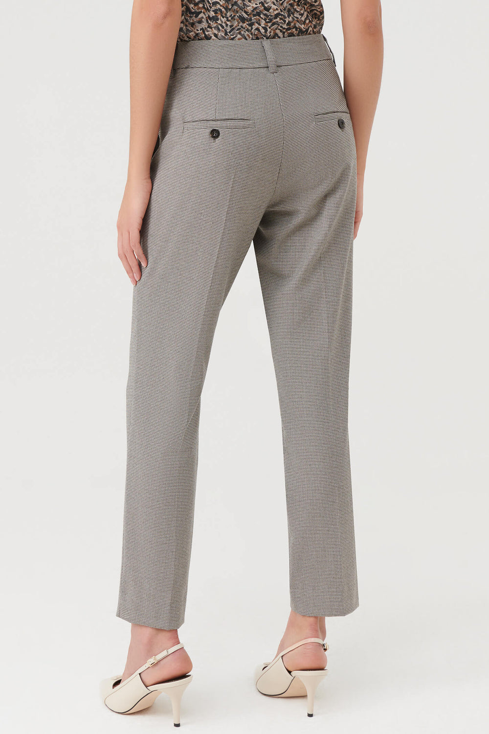 Marella Timoteo 2331360637200 Grey Check Trousers - Olivia Grace Fashion