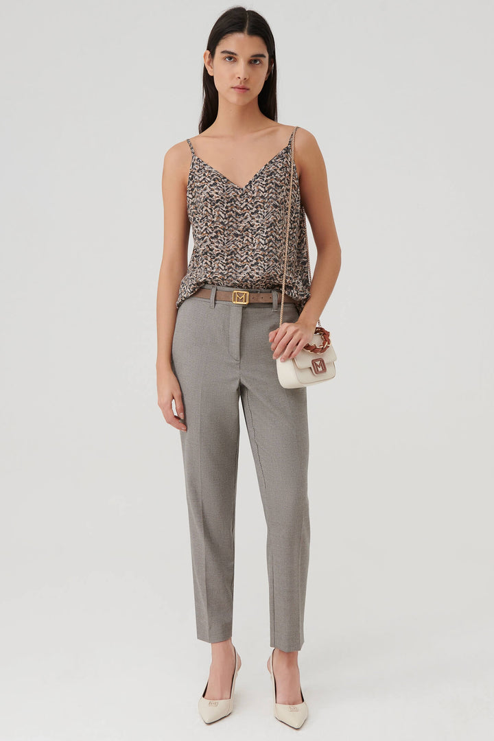 Marella Timoteo 2331360637200 Grey Check Trousers - Olivia Grace Fashion