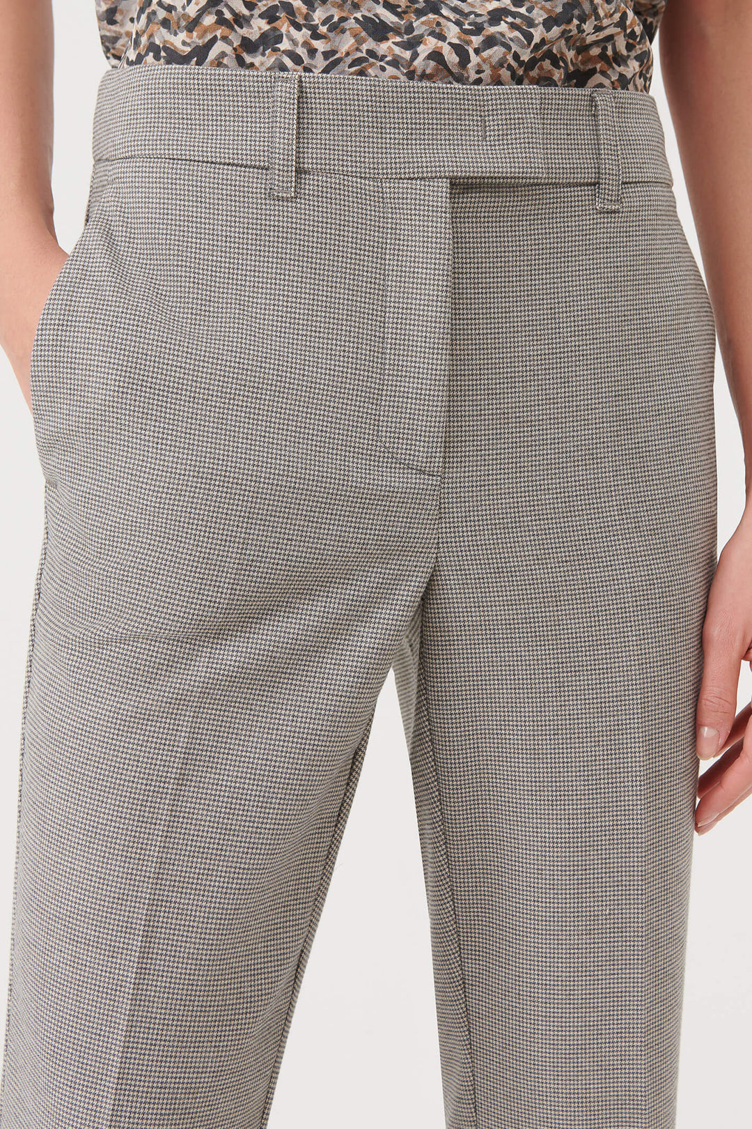 Marella Timoteo 2331360637200 Grey Check Trousers - Olivia Grace Fashion