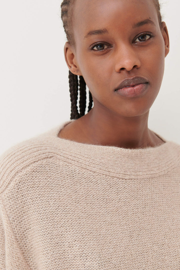 Marella Uragano 2333661739200 Natural Beige Boat Neck Jumper - Olivia Grace Fashion