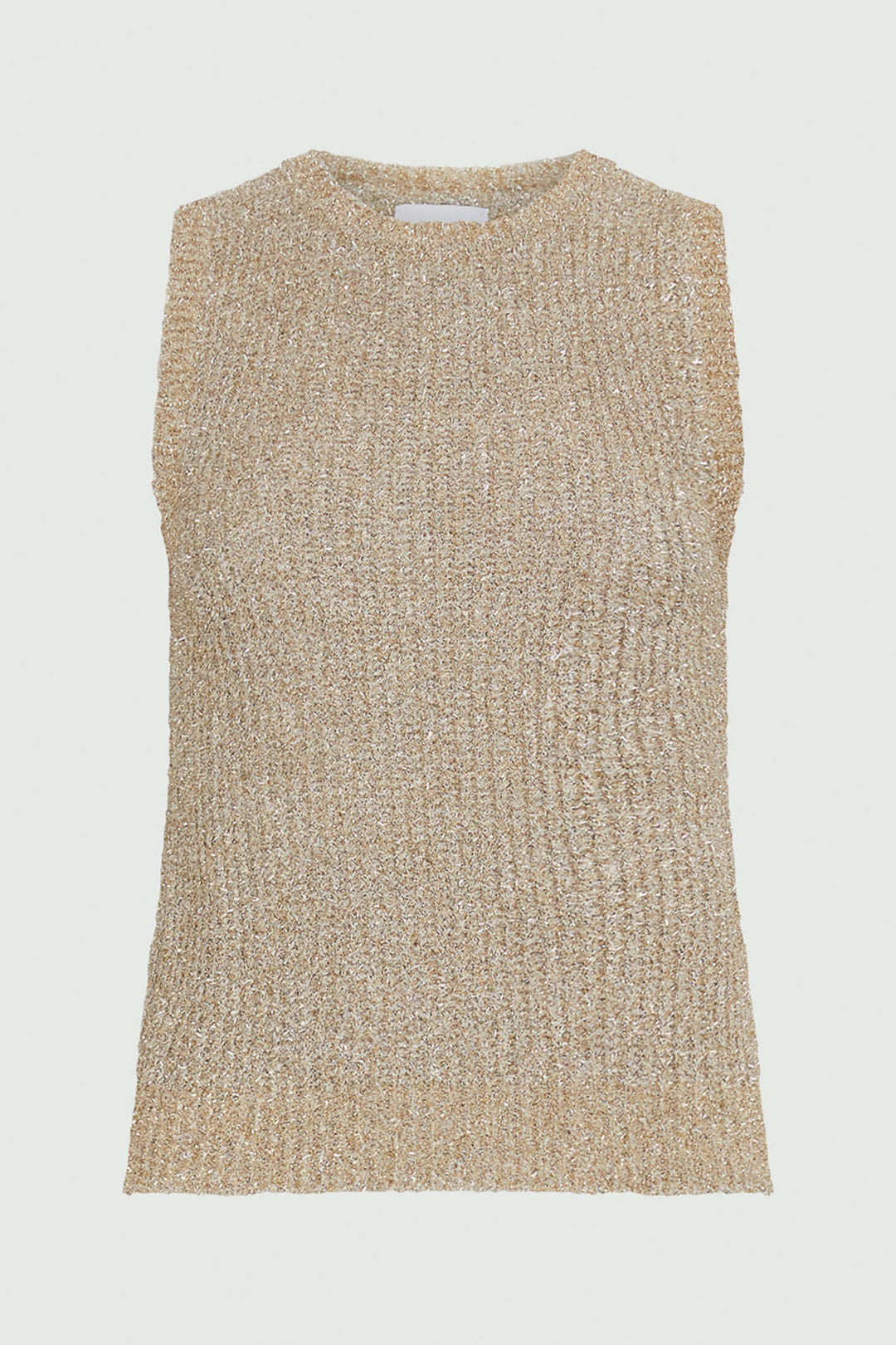Marella Yaqui2 Beige Golden Slipover Tank Top - Olivia Grace Fashion