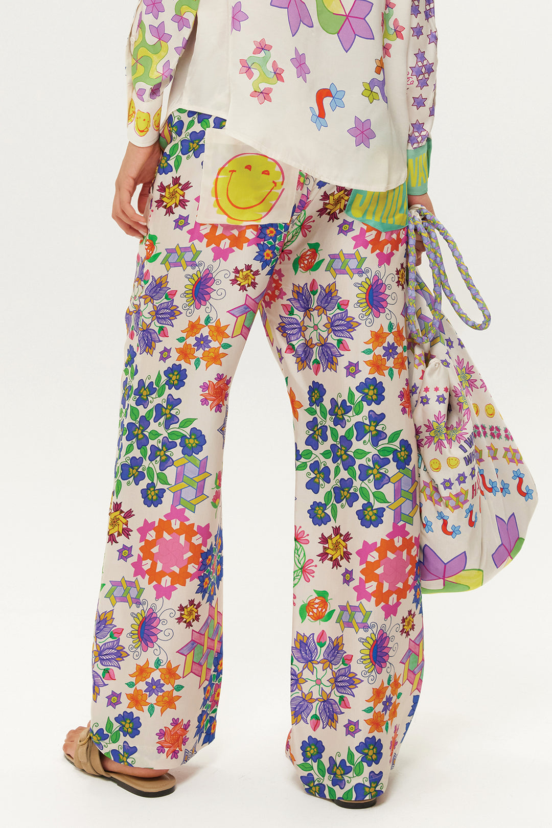 Me369 Bailey Multicolour Markers Print Straight Leg Trousers