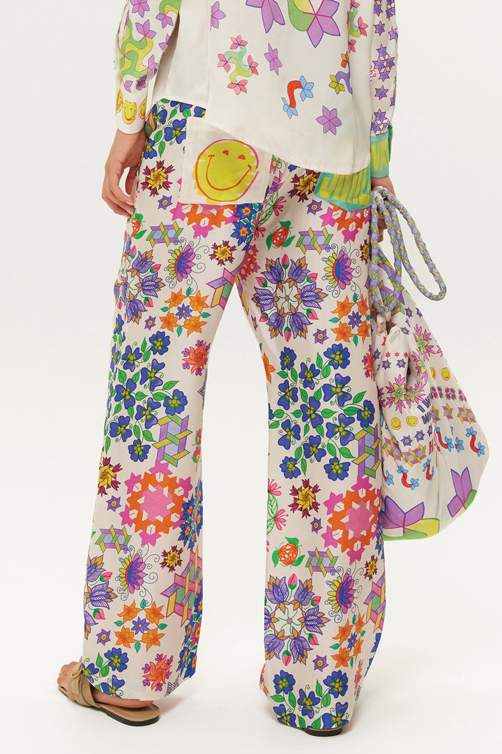 Me369 Bailey Multicolour Markers Print Straight Leg Trousers