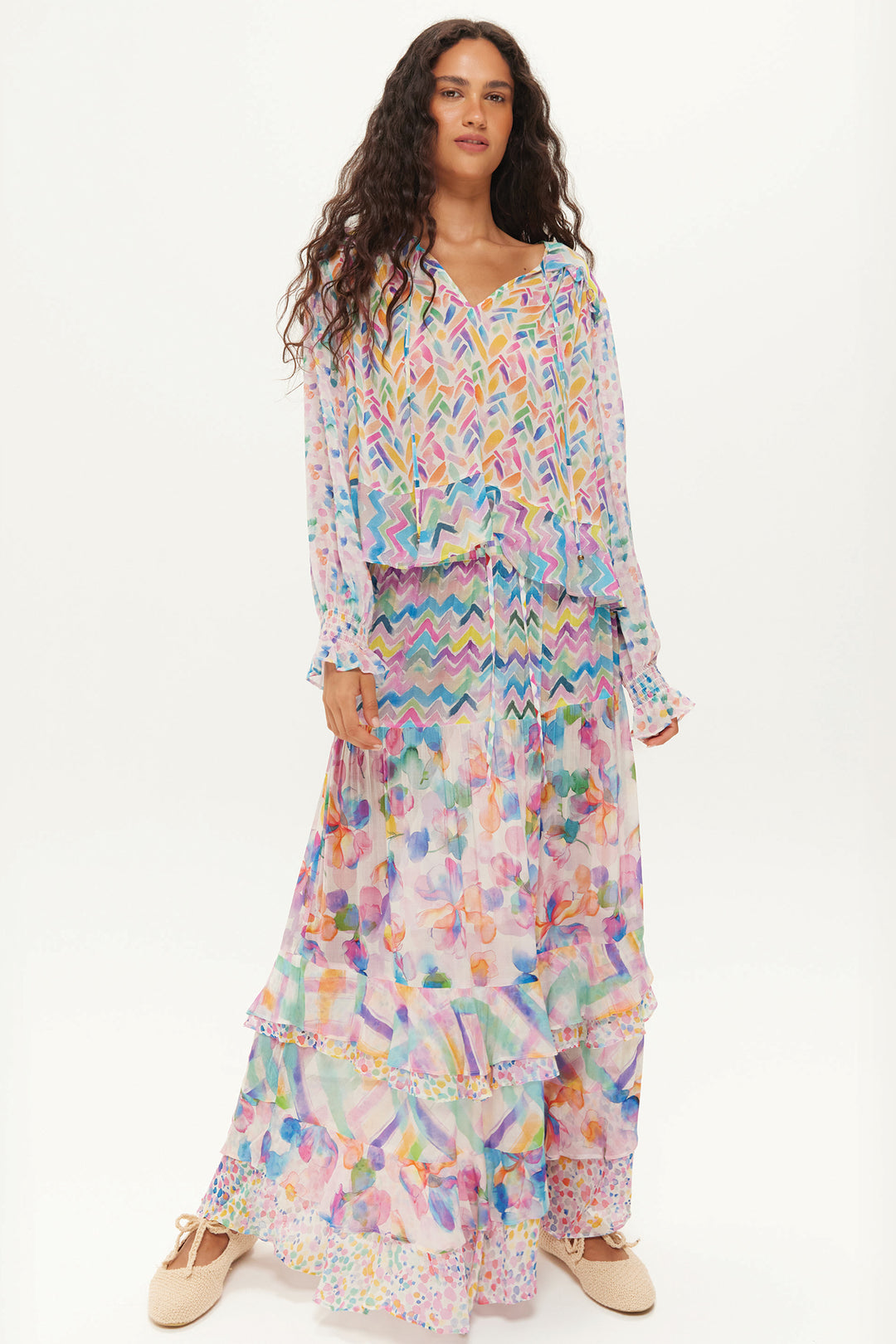 Me369 Camellia Fairy Dust Ruffled Blouse 126L31460235