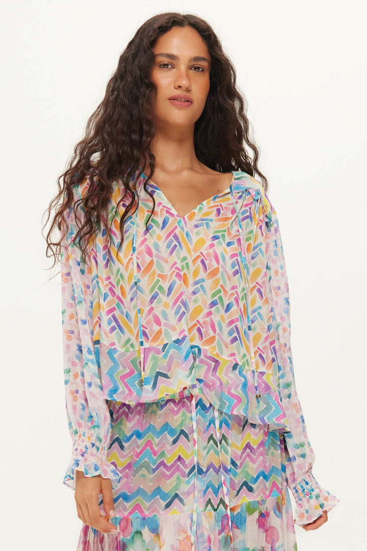 Me369 Camellia Fairy Dust Ruffled Blouse 126L31460235