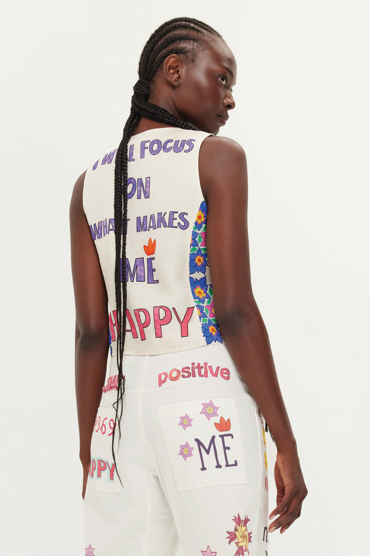 Me369 Cameron Multicolour Markers Print Waistcoat