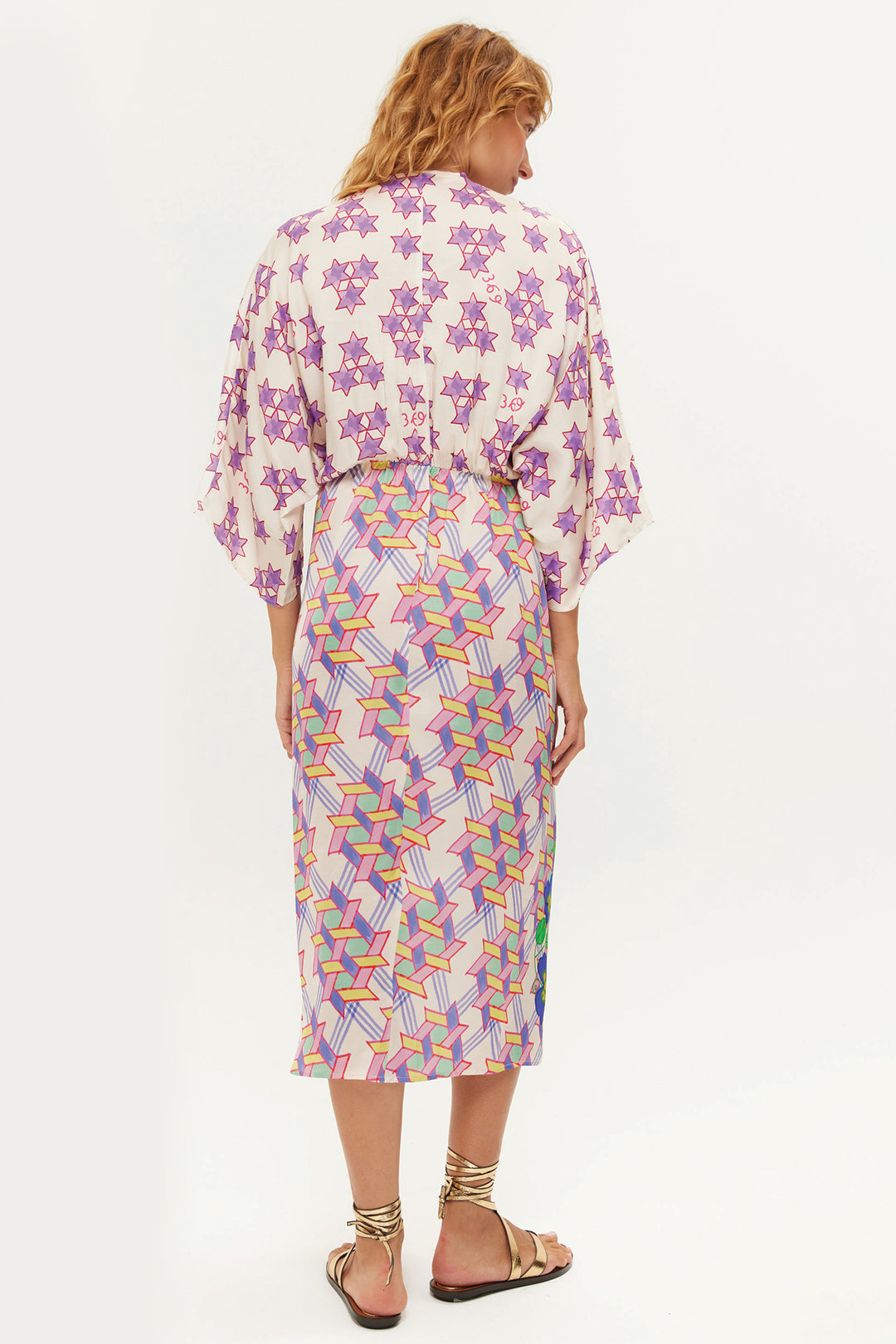 Me369 Camila Multicolour Markers Print Dress