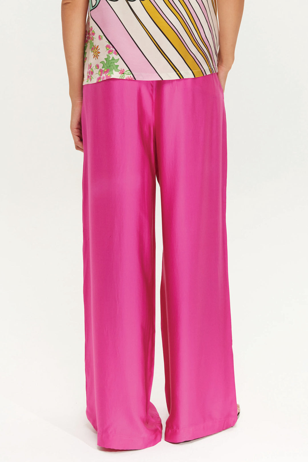 Me369 Ellen Fuchsia Pink Wrapped Trousers