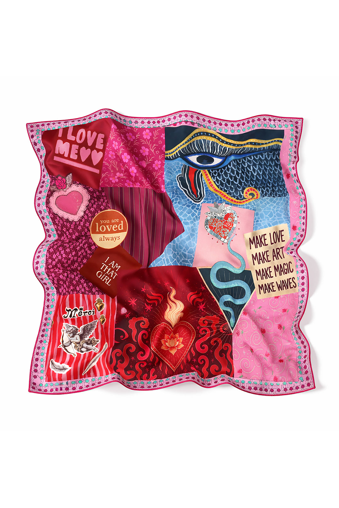 Me369 Sky Red Aura printed scarf at Olivia Grace Fashion