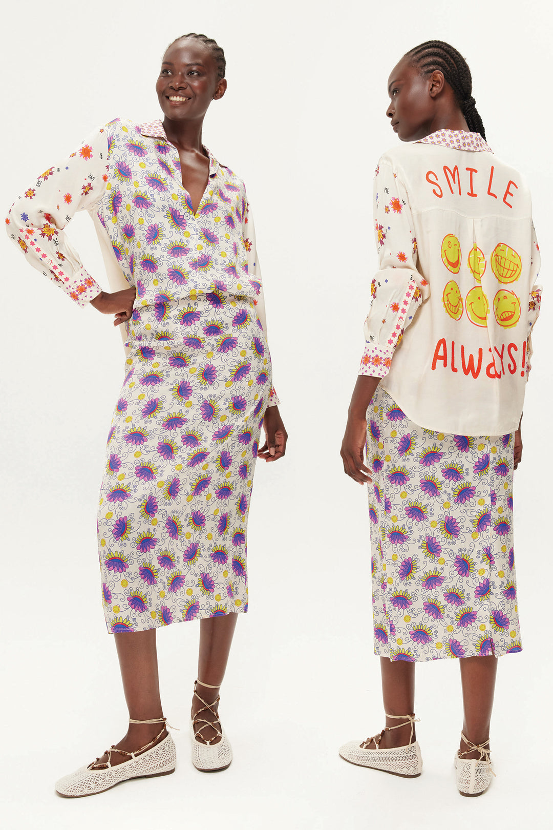 Me369 Tori Multicolour Markers Print Shirt